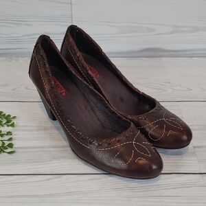 Pikolinos Chocolate Brown Leather Women's Pumps Size 9 ( EU 40 )
